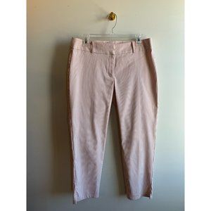 Ann Taylor Pink/White Pinstripe Dress Pants